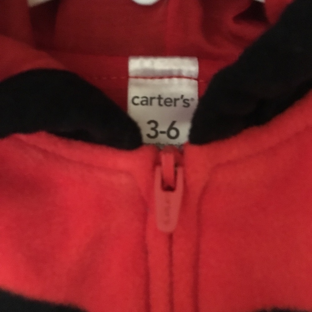 Carters Ladybug (Size 3-6M) Costume Red Black Zips 🎃 - Picture 6 of 8